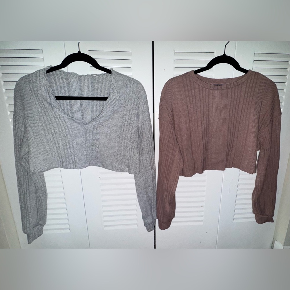 SHEIN Long sleeve crop tops (bundle)